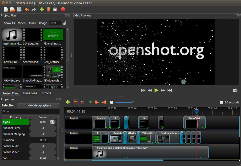 editor de videos openshot